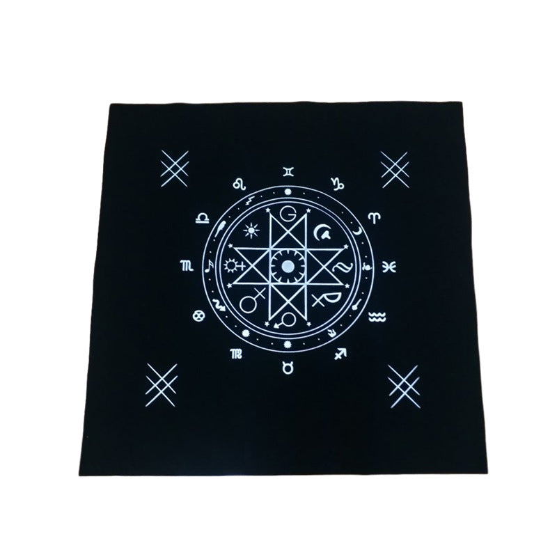 Black flannel Tarot table cloth