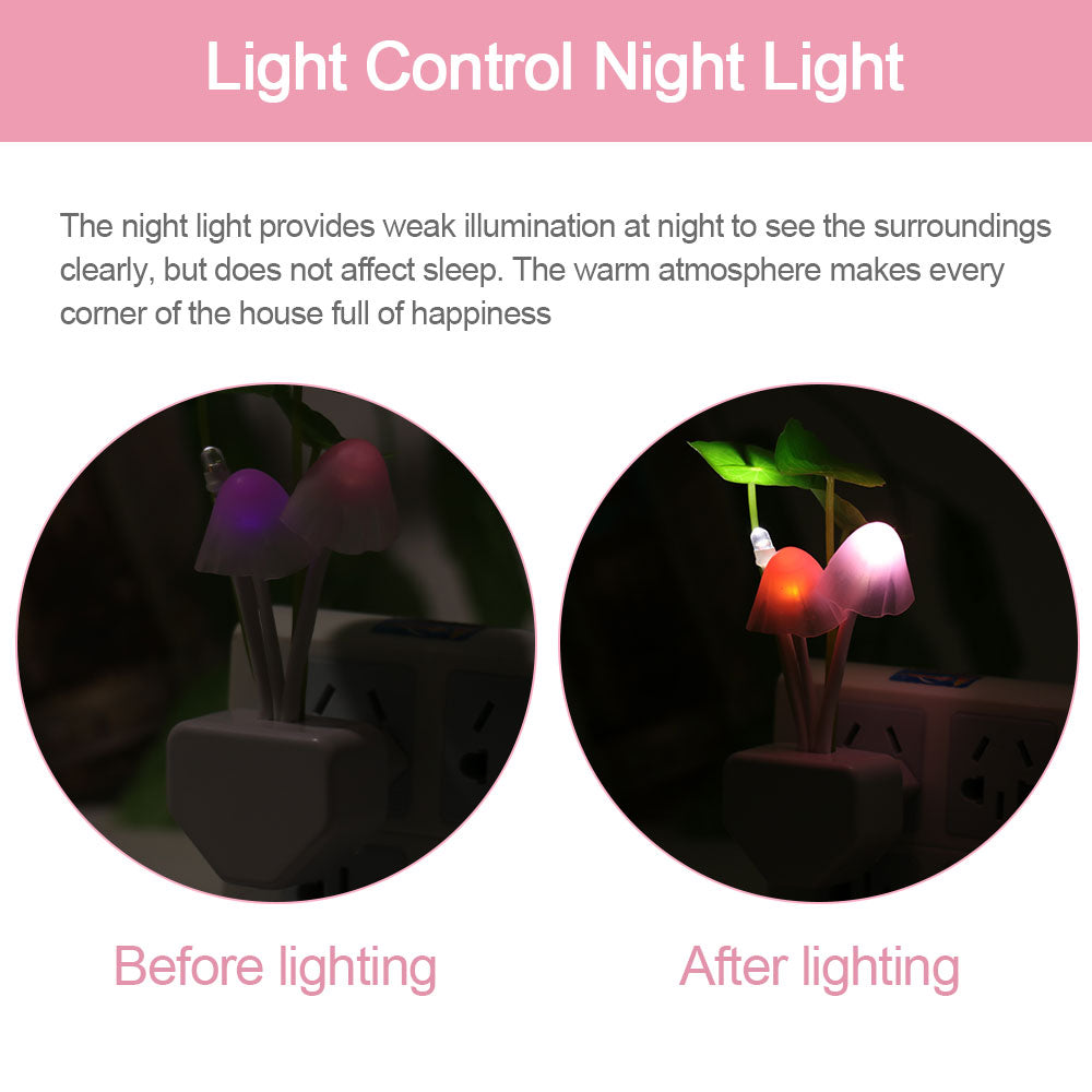 Color LED Mushroom Light, 3 Colors, With Sensor, Novelty, 220v